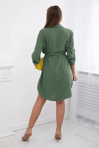 Dress with tie waist IT - 16 / – Khaki цвет / color | Lexline Fashion