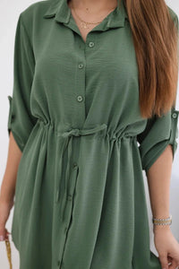 Dress with tie waist IT - 16 / – Khaki цвет / color | Lexline Fashion