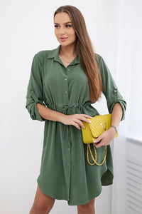 Dress with tie waist IT - 16 / – Khaki цвет / color | Lexline Fashion