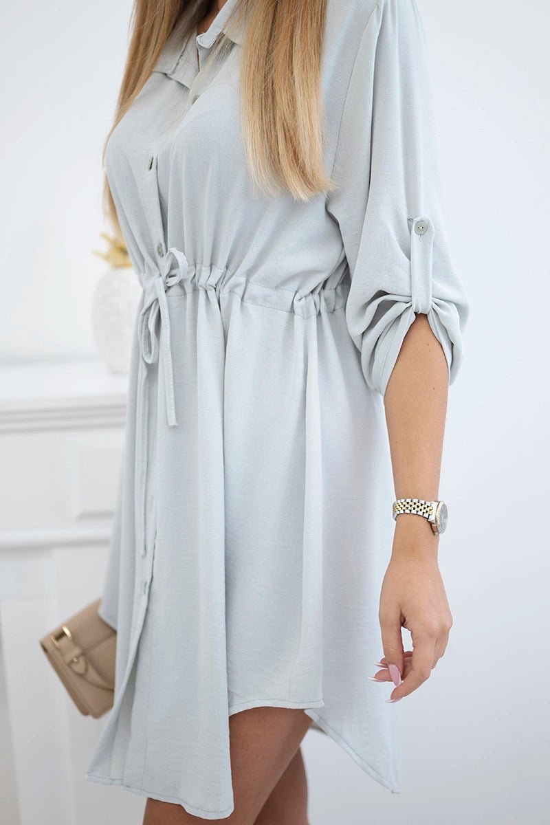 Dress with tie waist IT - 16 / – Light gray цвет / color | Lexline Fashion