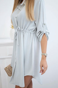 Dress with tie waist IT - 16 / – Light gray цвет / color | Lexline Fashion