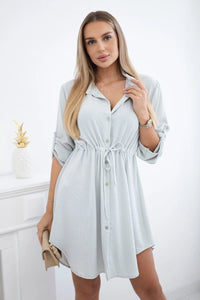 Dress with tie waist IT - 16 / – Light gray цвет / color | Lexline Fashion