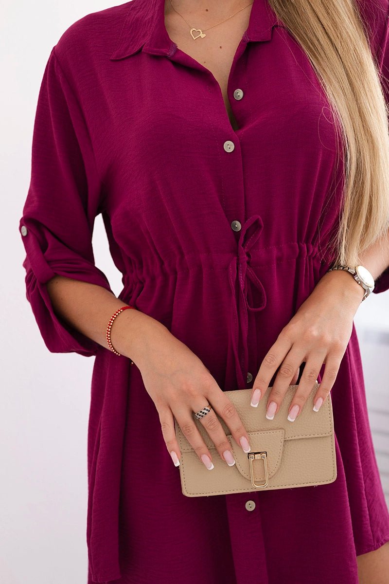 Dress with tie waist IT - 16 / – Maroon цвет / color | Lexline Fashion
