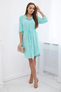 Dress with tie waist IT - 16 / – Mint цвет / color | Lexline Fashion
