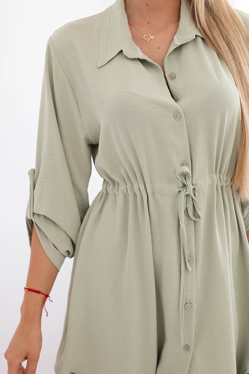Dress with tie waist IT - 16 / – Mint || Dark цвет / color | Lexline Fashion