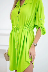 Dress with tie waist IT - 16 / – Neon green цвет / color | Lexline Fashion