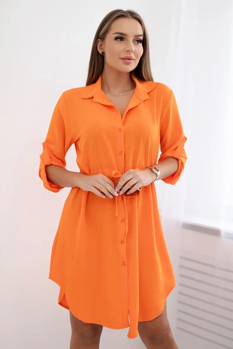 Dress with tie waist IT - 16 / – Orange цвет / color | Lexline Fashion