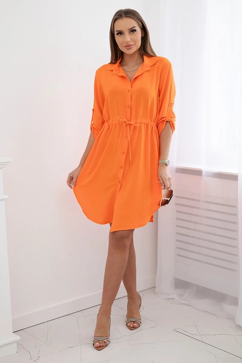 Dress with tie waist IT - 16 / – Orange цвет / color | Lexline Fashion