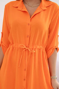 Dress with tie waist IT - 16 / – Orange цвет / color | Lexline Fashion
