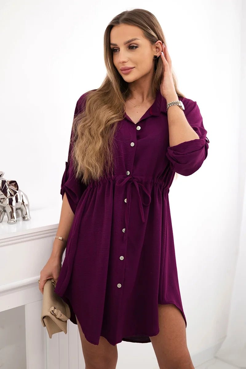 Dress with tie waist IT - 16 / – Plum цвет / color | Lexline Fashion
