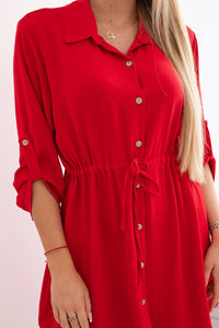 Dress with tie waist IT - 16 / – Red цвет / color | Lexline Fashion