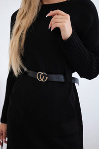 Dress with wide belt IT - 14 / – Black цвет / color | Lexline Fashion