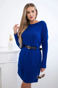 Dress with wide belt IT - 14 / – Blue cornflower цвет / color | Lexline Fashion