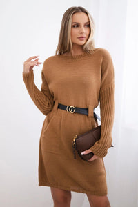 Dress with wide belt IT - 14 / – Camel цвет / color | Lexline Fashion