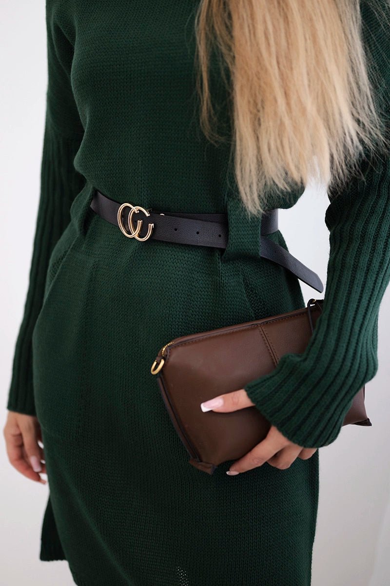 Dress with wide belt IT - 14 / – Dark || green цвет / color | Lexline Fashion