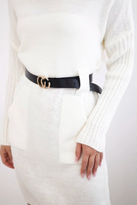 Dress with wide belt IT - 14 / – Ecru цвет / color | Lexline Fashion