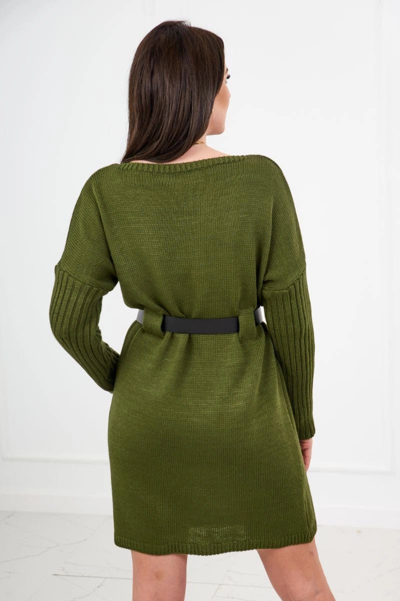 Dress with wide belt IT - 14 / – Khaki цвет / color | Lexline Fashion