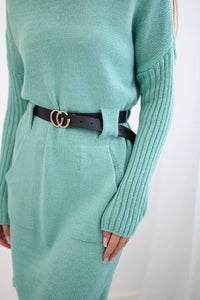 Dress with wide belt IT - 14 / – Mint цвет / color | Lexline Fashion