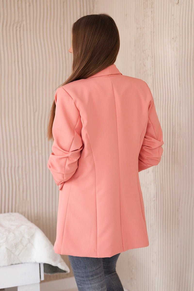 Elegant blazer with lapels 9709 / – Apricot || Dark цвет / color | Lexline Fashion