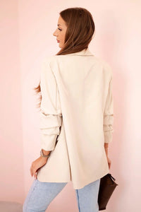 Elegant blazer with lapels 9709 / – Beige цвет / color | Lexline Fashion
