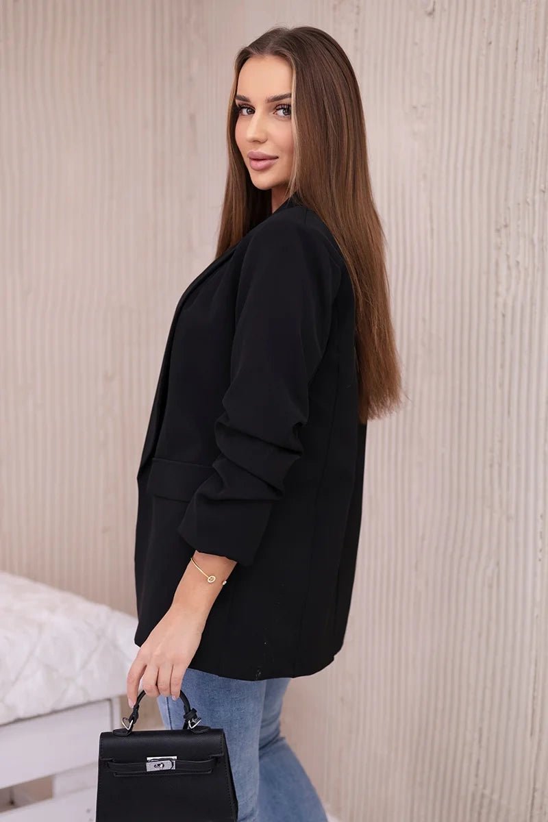 Elegant blazer with lapels 9709 / – Black цвет / color | Lexline Fashion