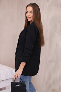 Elegant blazer with lapels 9709 / – Black цвет / color | Lexline Fashion