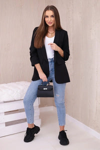 Elegant blazer with lapels 9709 / – Black цвет / color | Lexline Fashion