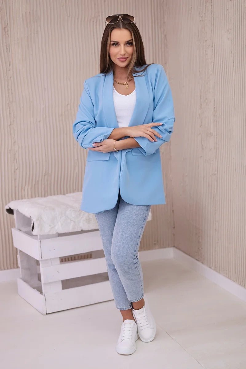 Elegant blazer with lapels 9709 / – Blue цвет / color | Lexline Fashion