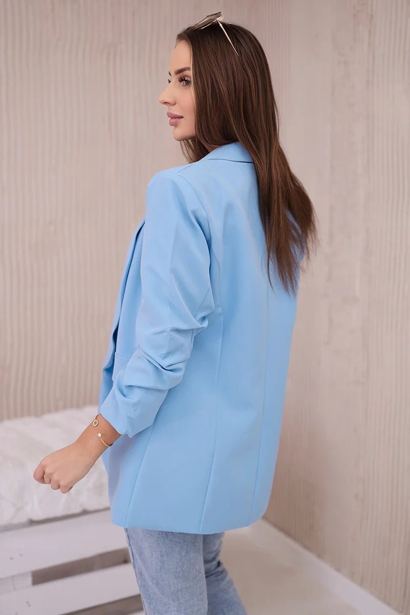 Elegant blazer with lapels 9709 / – Blue цвет / color | Lexline Fashion