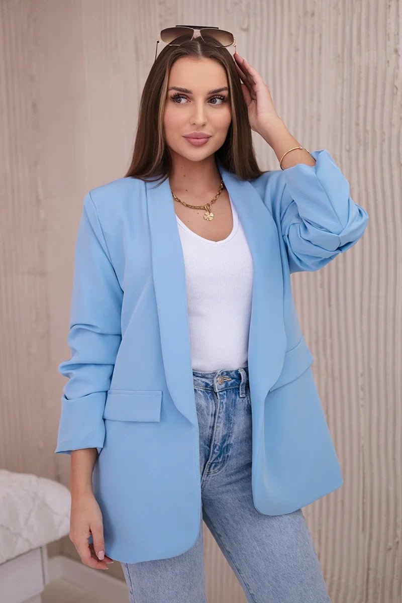 Elegant blazer with lapels 9709 / – Blue цвет / color | Lexline Fashion
