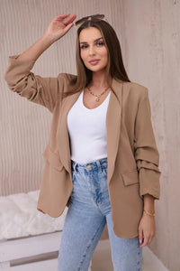 Elegant blazer with lapels 9709 / – Camel цвет / color | Lexline Fashion