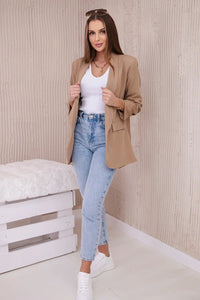 Elegant blazer with lapels 9709 / – Camel цвет / color | Lexline Fashion