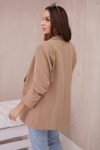 Elegant blazer with lapels 9709 / – Camel цвет / color | Lexline Fashion