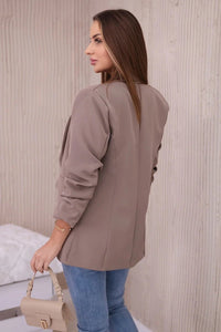 Elegant blazer with lapels 9709 / – Cappuccino цвет / color | Lexline Fashion