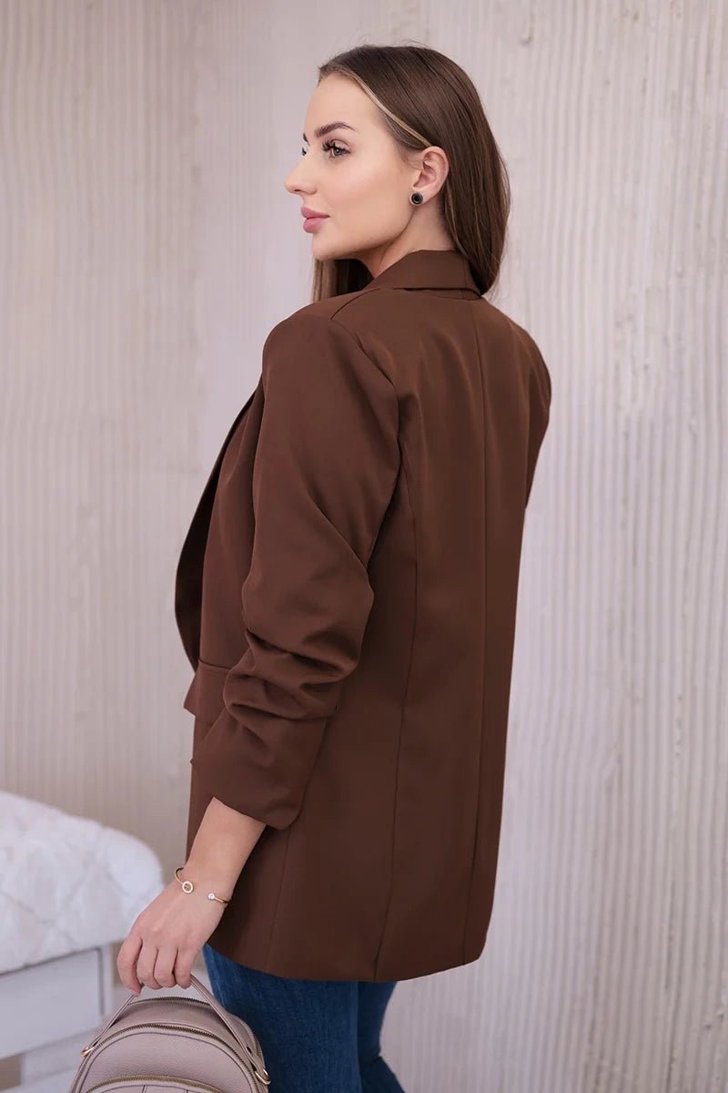 Elegant blazer with lapels 9709 / – Chocolate цвет / color | Lexline Fashion