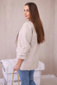 Elegant blazer with lapels 9709 / – Dark || beige цвет / color | Lexline Fashion