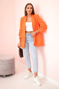 Elegant blazer with lapels 9709 / – Dark || Orange цвет / color | Lexline Fashion