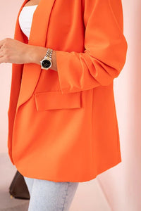 Elegant blazer with lapels 9709 / – Dark || Orange цвет / color | Lexline Fashion