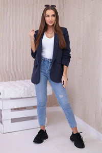 Elegant blazer with lapels 9709 / – Gray || Dark цвет / color | Lexline Fashion
