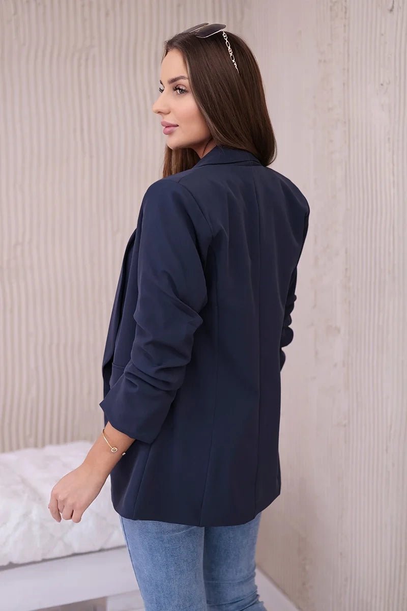 Elegant blazer with lapels 9709 / – Gray || Dark цвет / color | Lexline Fashion