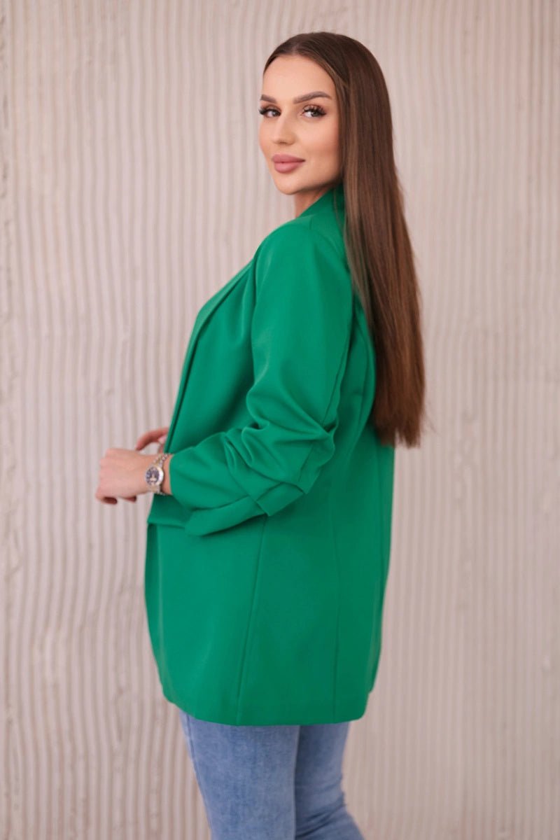 Elegant blazer with lapels 9709 / – Green цвет / color | Lexline Fashion
