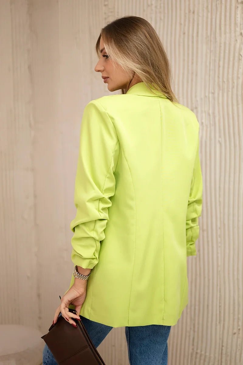 Elegant blazer with lapels 9709 / – Kiwi цвет / color | Lexline Fashion
