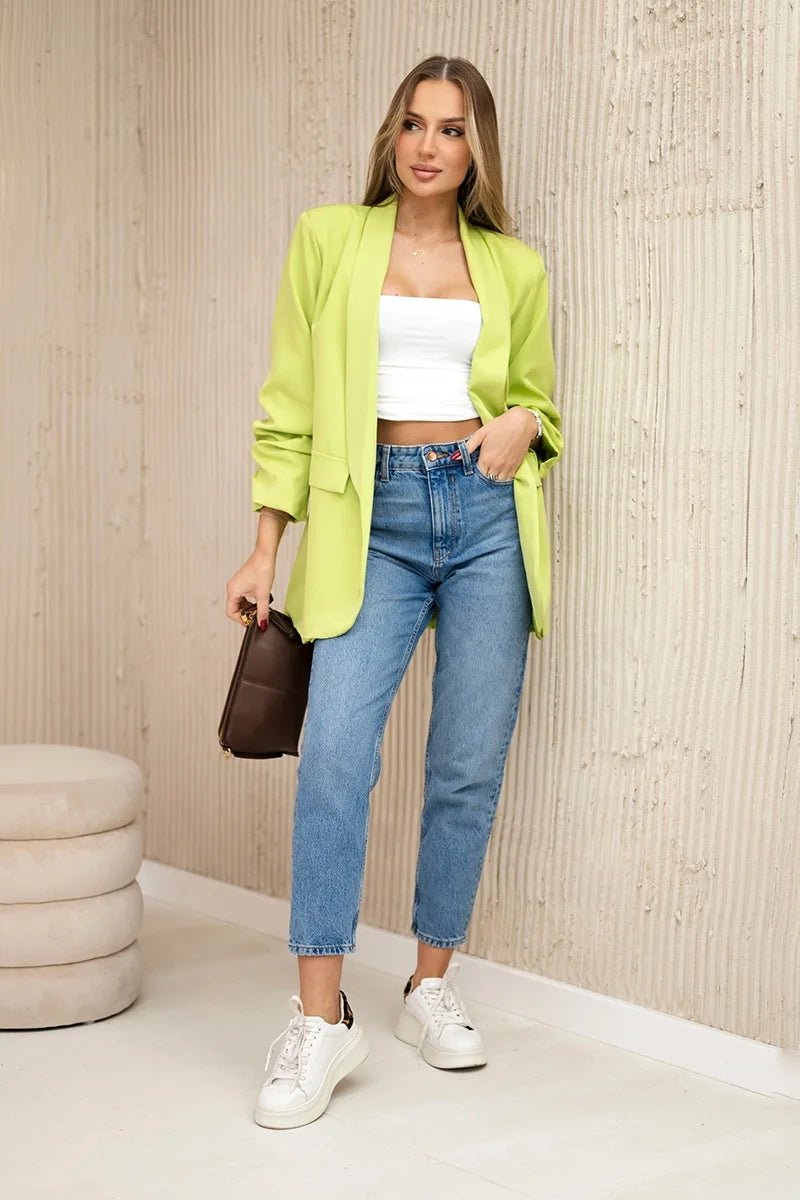 Elegant blazer with lapels 9709 / – Kiwi цвет / color | Lexline Fashion