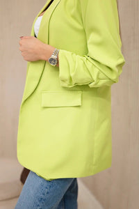 Elegant blazer with lapels 9709 / – Kiwi цвет / color | Lexline Fashion