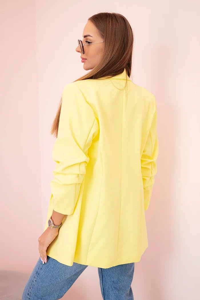 Elegant blazer with lapels 9709 / – Lemon цвет / color | Lexline Fashion
