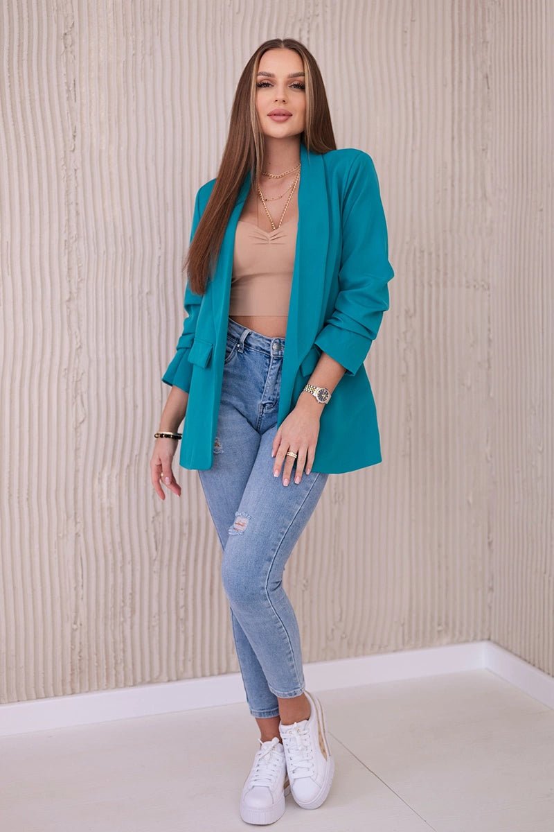 Elegant blazer with lapels 9709 / – Light || Marine цвет / color | Lexline Fashion