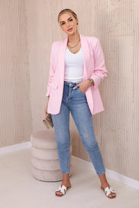 Elegant blazer with lapels 9709 / – Light | Pink цвет / color | Lexline Fashion