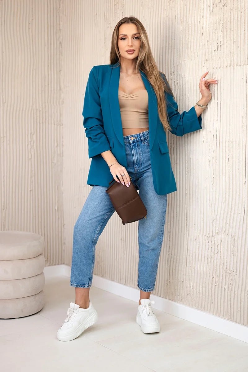 Elegant blazer with lapels 9709 / – Marine цвет / color | Lexline Fashion