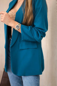 Elegant blazer with lapels 9709 / – Marine цвет / color | Lexline Fashion