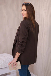 Elegant blazer with lapels 9709 / – Mocca цвет / color | Lexline Fashion